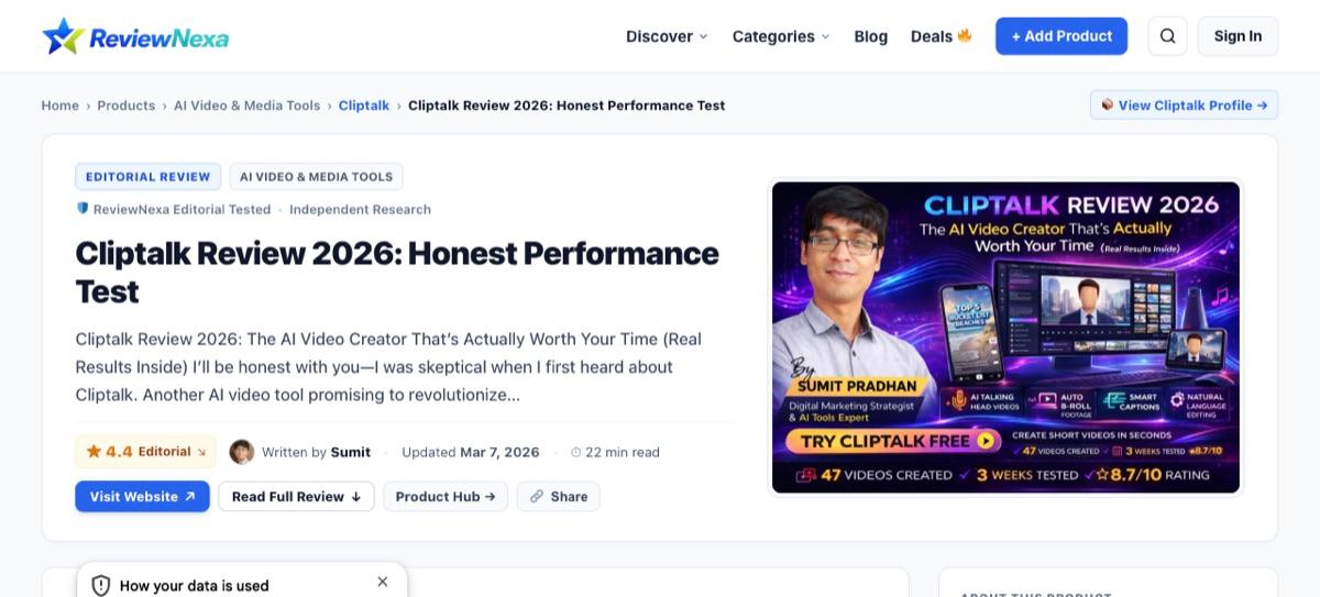Cliptalk Review 2026 on ReviewNexa
