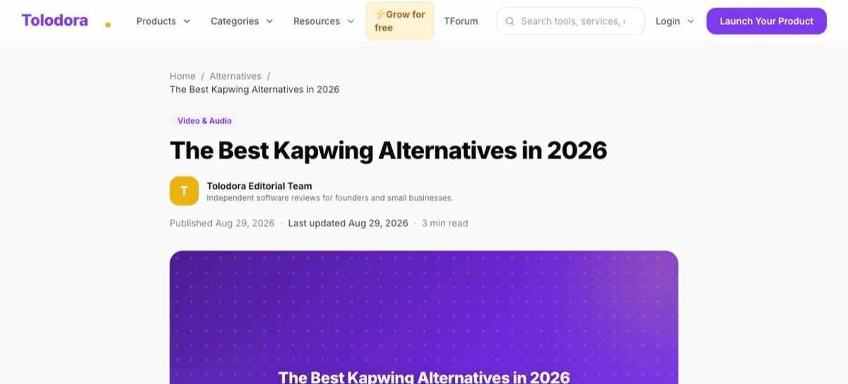The Best Kapwing Alternatives in 2026 on Tolodora